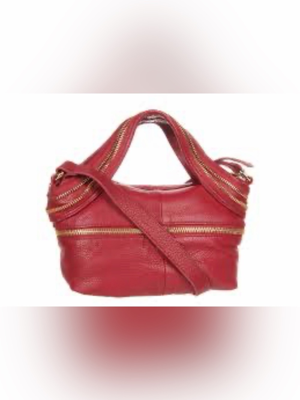 Oxblood red zippered Leather satchel crossbodyBag Bag